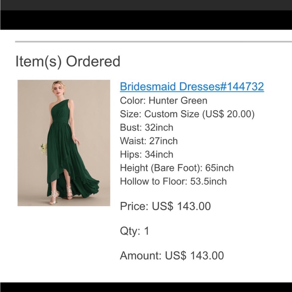 JJ’s House Hunter Green Bridesmaid Dress